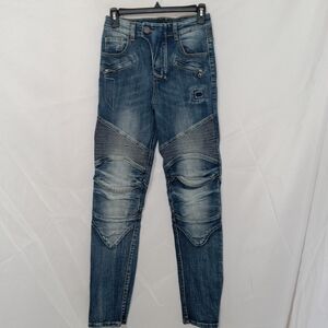 Hi Rider Womens Jeans Biker Moto Grunge Punk Size 25 EUC Stretch Comfort